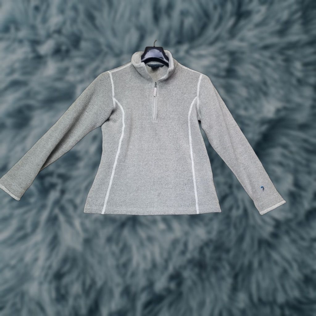 Vintage Kuhl Jacket Womens Medium Full Zip Fleece Gray Alpaca Fleece 1/4 Zip Sweatshirt Pullover Size M / US 6-8 / IT 42-44 - 1 Thumbnail