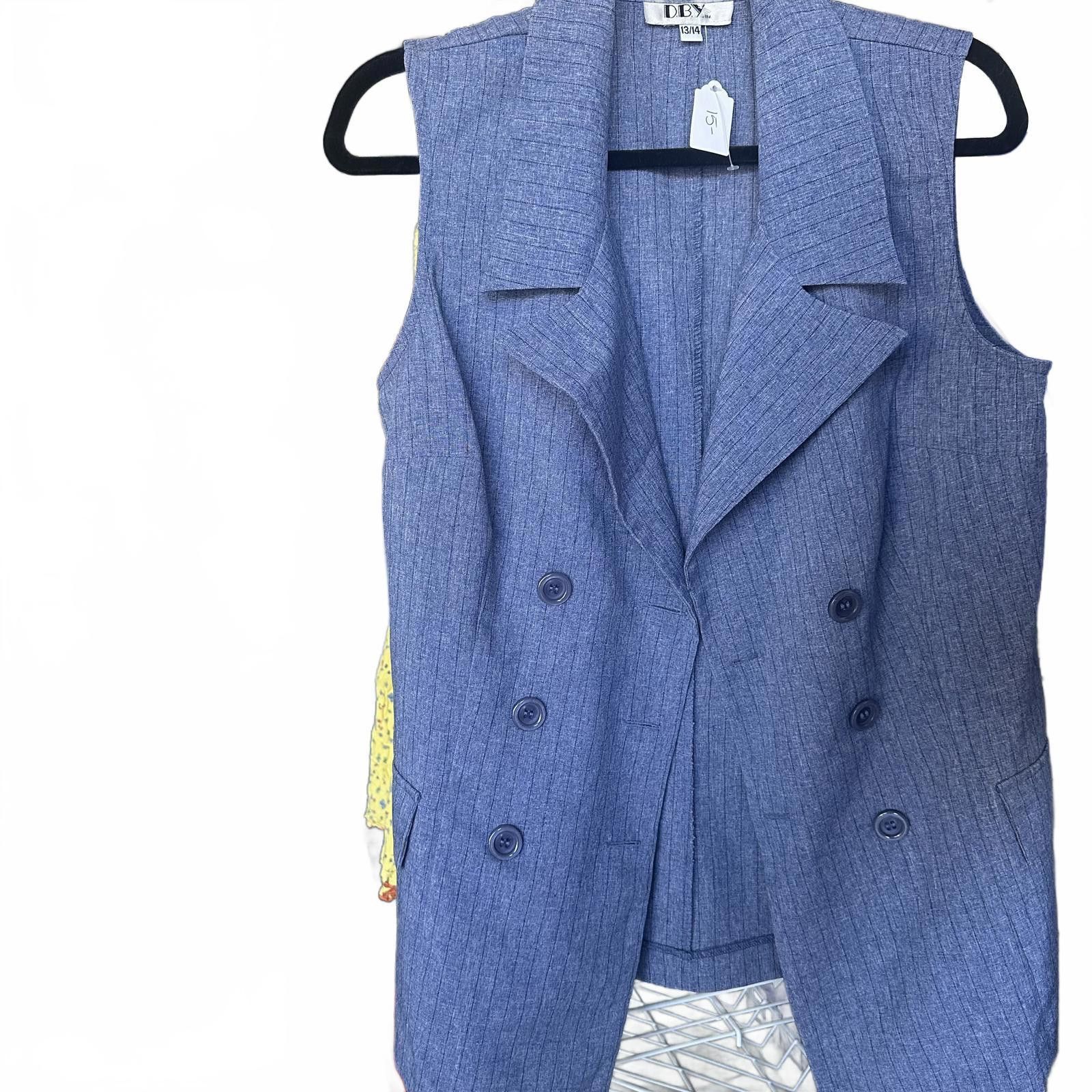 Designer Size 13/14 Double-Breasted Vest by DNY Layering Piece Size XL / US 12-14 / IT 48-50 - 1 Preview