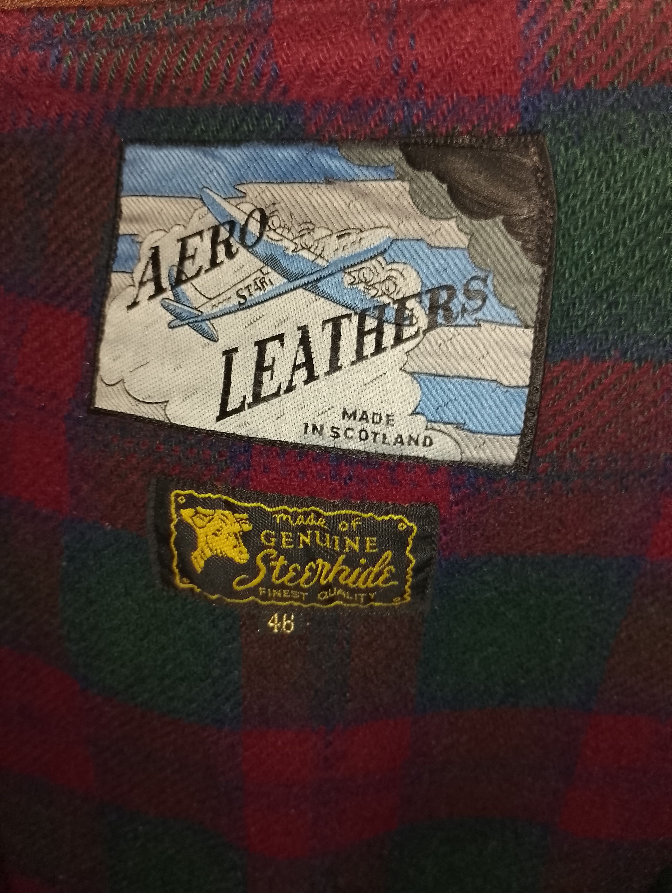 Other Giacca Aero Leathers Scotland - Modello Half Belt - Vintage Size US S / EU 44-46 / 1 - 6 Thumbnail