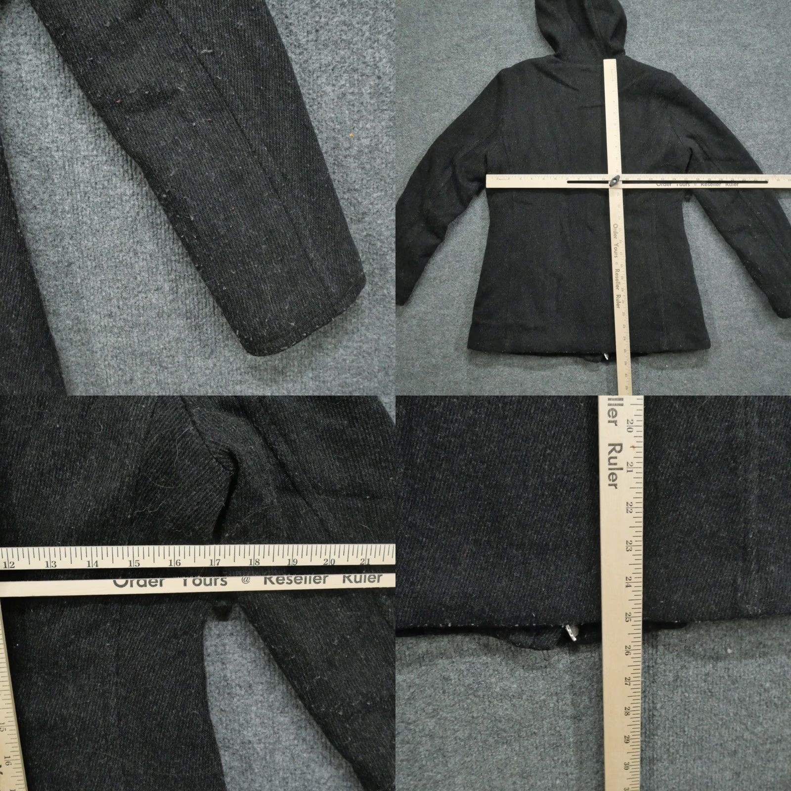 Gap VINTAGE Gap Jacket Womens S Grey Wool Blend Hooded Full Zip Y2K Jacket Size S / US 4 / IT 40 - 8 Thumbnail