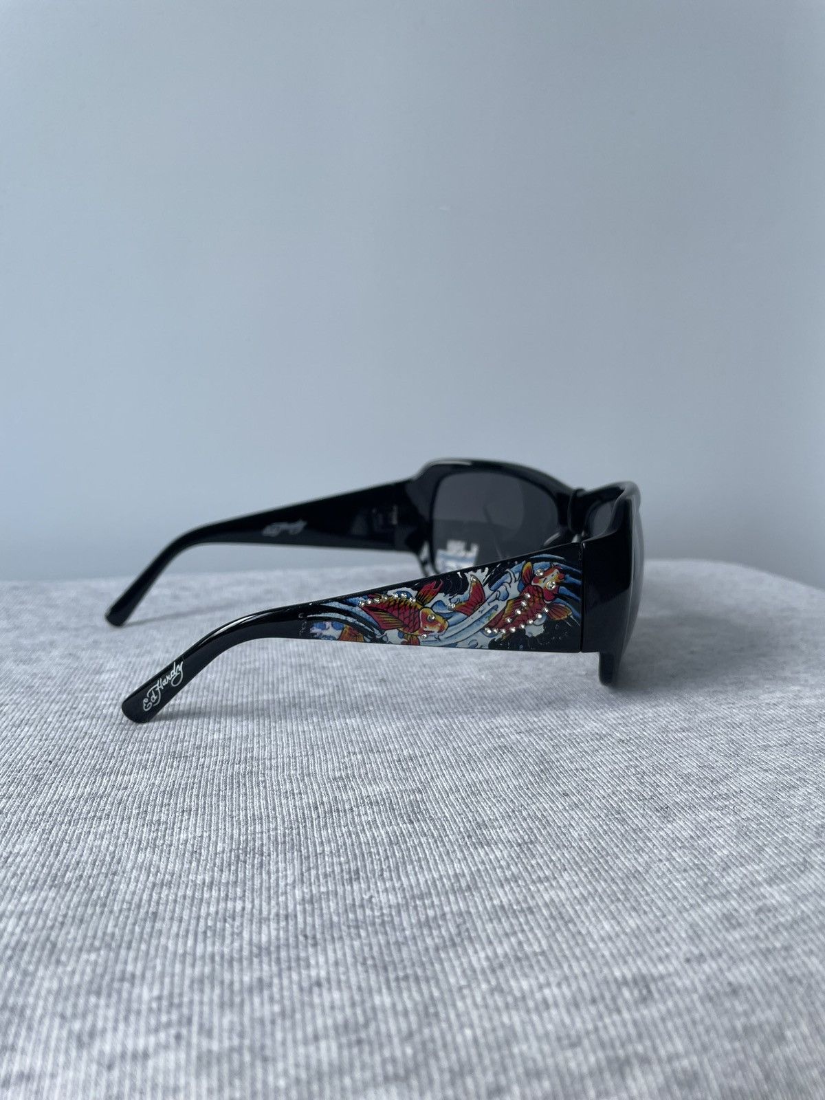 Ed Hardy × Vintage Ed Hardy Christian Audigier Vintage Y2k Black Sunglasses Size ONE SIZE - 5 Thumbnail