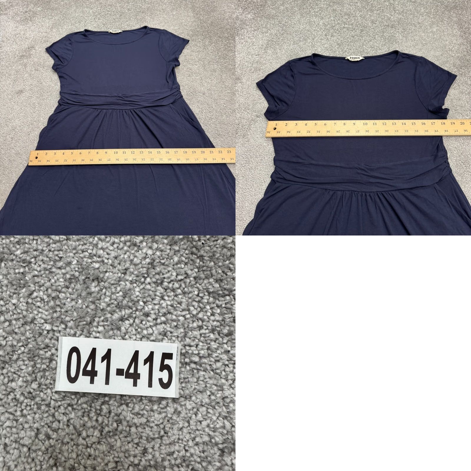 Boden Boden Dress Womens 12 Petite A-Line Fit & Flare Knee Length Navy Blue Short Sleeve Stretch Knit Size XL / US 12-14 / IT 48-50 - 9 Thumbnail