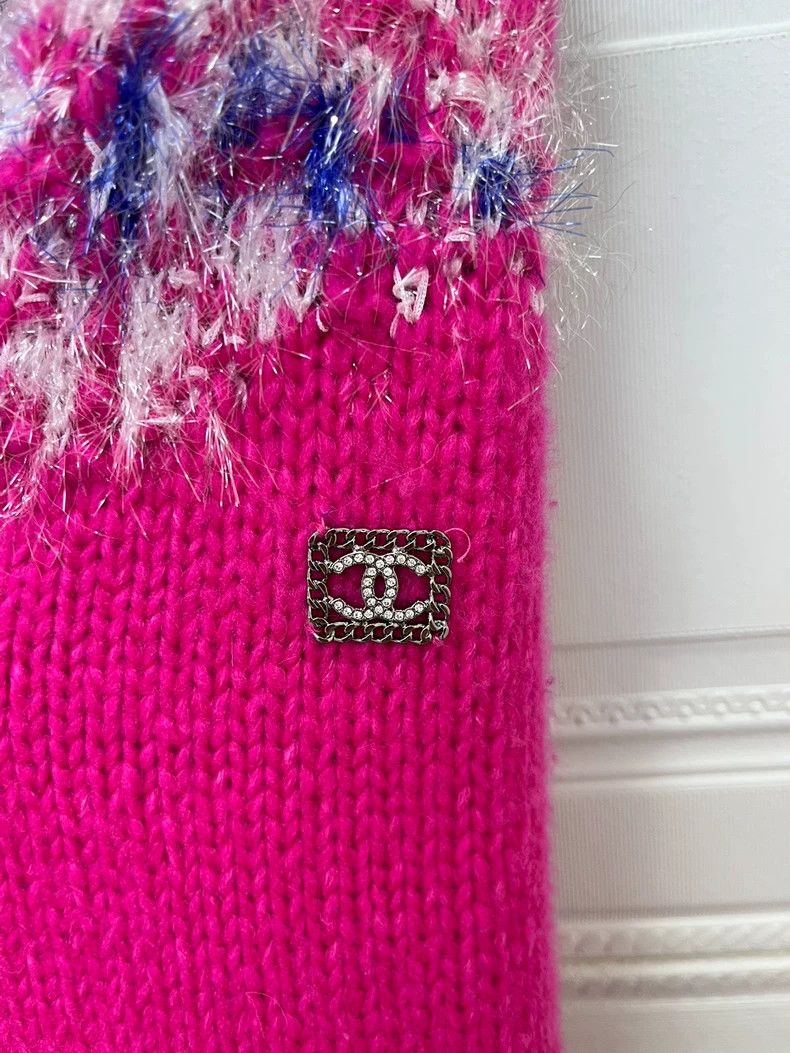 Chanel Chanel 21 autumn and winter pink bright line knitted pullo Size XS / US 0-2 / IT 36-38 - 2 Thumbnail