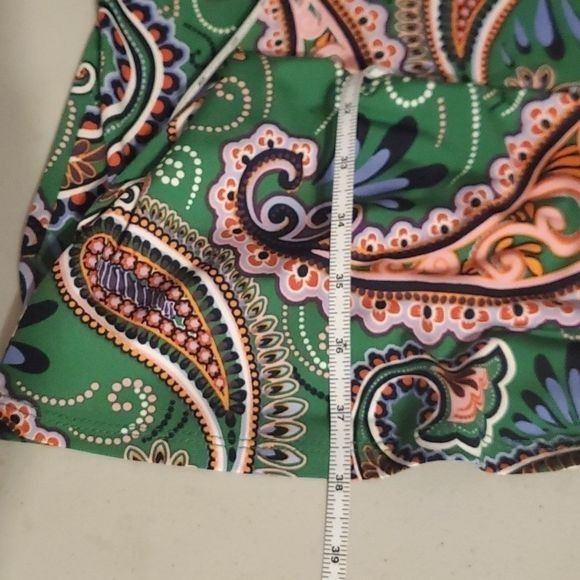 Vintage MSK Made in India Green/Pink Flared Long Sleeves Sz. XL Dres Size XL / US 12-14 / IT 48-50 - 15 Thumbnail
