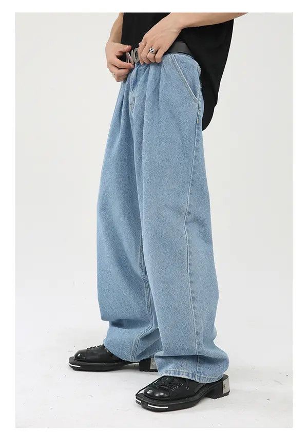 Japanese Brand Horiko x Hada Men's loose washed wide-leg straight jeans Size US 32 / EU 48 - 4 Thumbnail