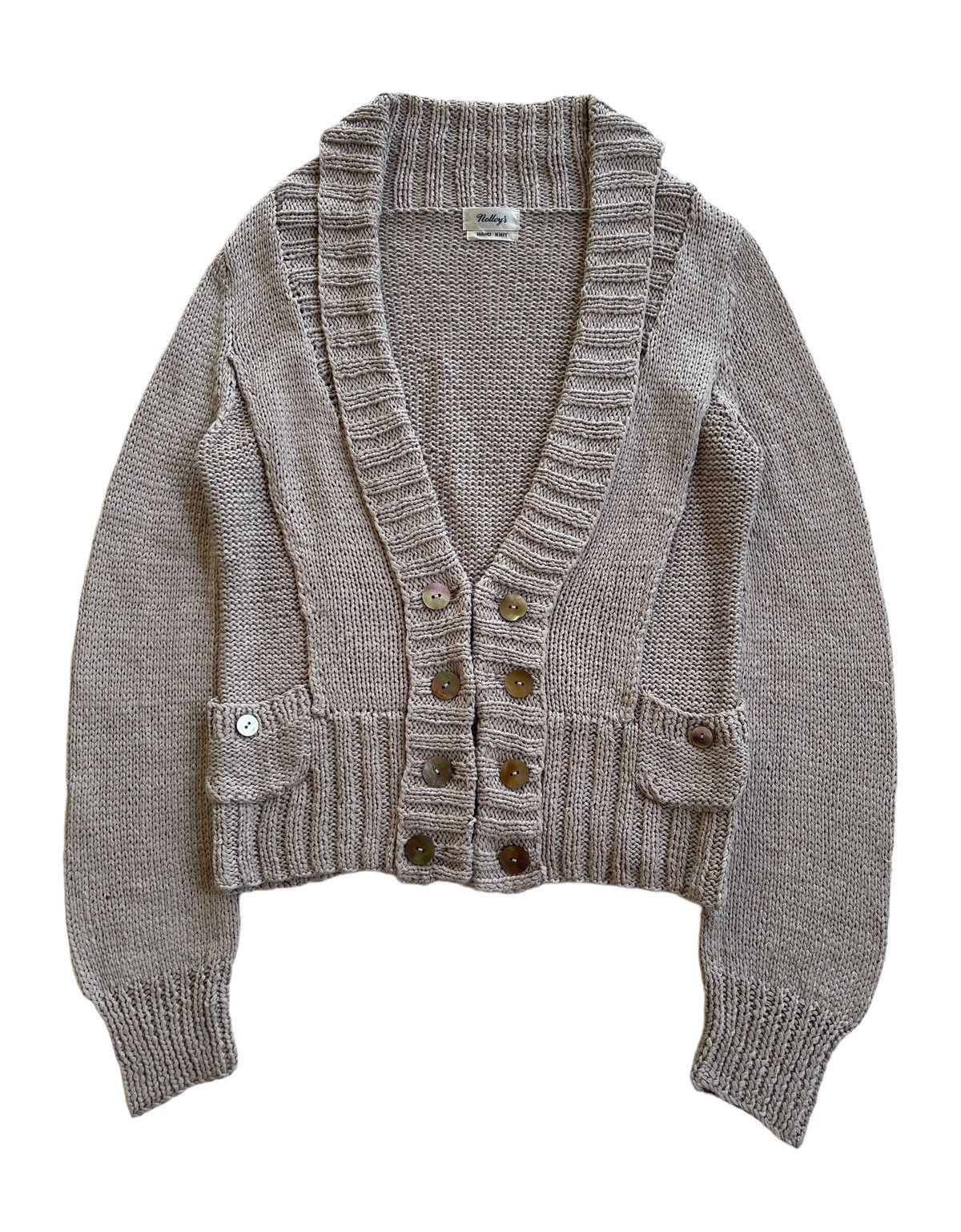 NOLLEY'S Nolleys Hand Knit Cropped Top Jacket Size XS / US 0-2 / IT 36-38 - 4 Thumbnail