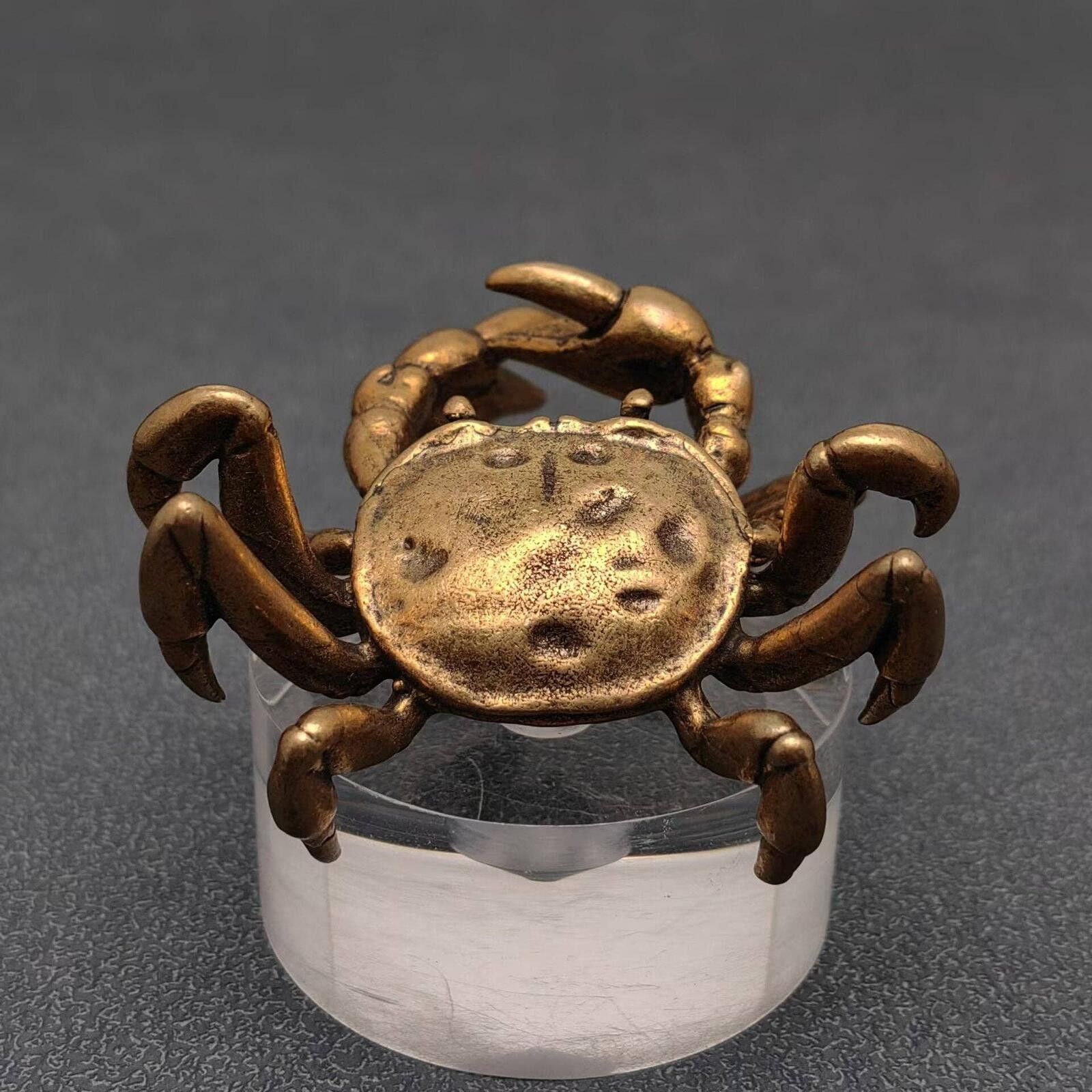 The Unbranded Brand Brass Crab Miniature Figurine Decorative Accent Size ONE SIZE - 2 Thumbnail