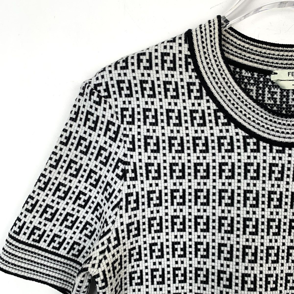 Fendi Fendi All Over Monogram Knit Short Sleeve Top K26WX Size M / US 6-8 / IT 42-44 - 3 Thumbnail