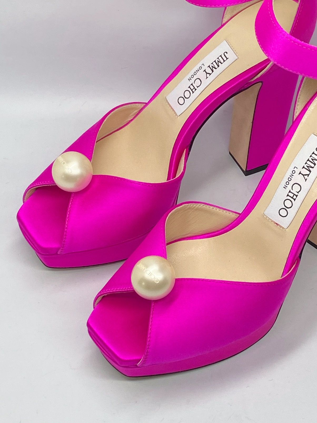 Jimmy Choo Jimmy Choo Socorie 120 Satin Platform Sandals size 37.5 Size US 7.5 / IT 37.5 - 7 Thumbnail
