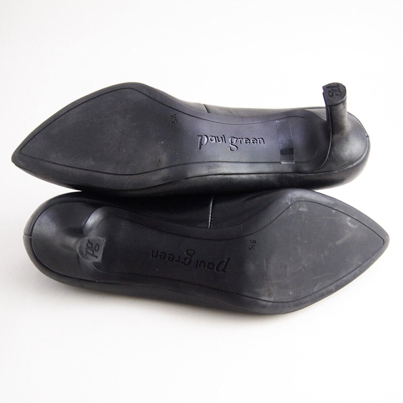 Designer Paul Green Mid Heel Pumps Black Leather US 8 UK 5.5 Size US 8 / IT 38 - 7 Thumbnail