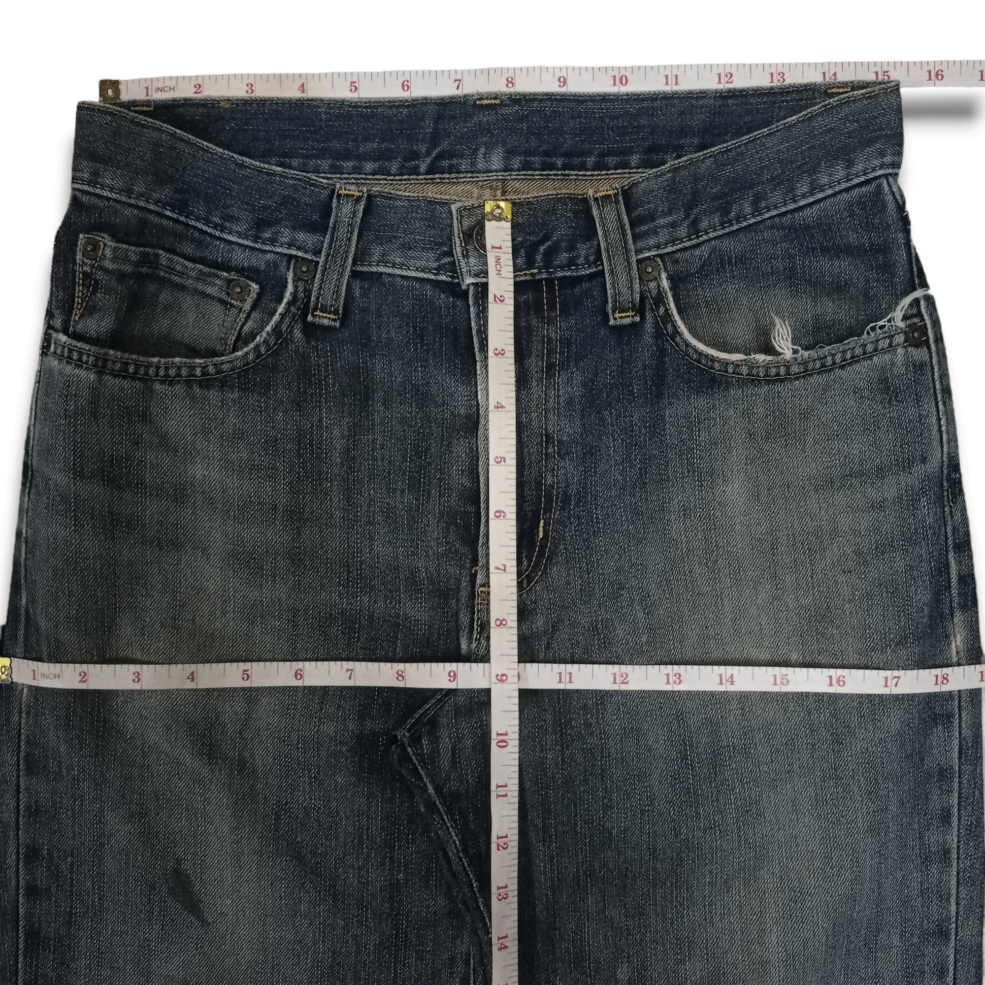 Edwin × Japanese Brand Vintage Edwin Japan Mud Wash Distressed Loose Jeans 31x31 Size US 31 - 10 Thumbnail