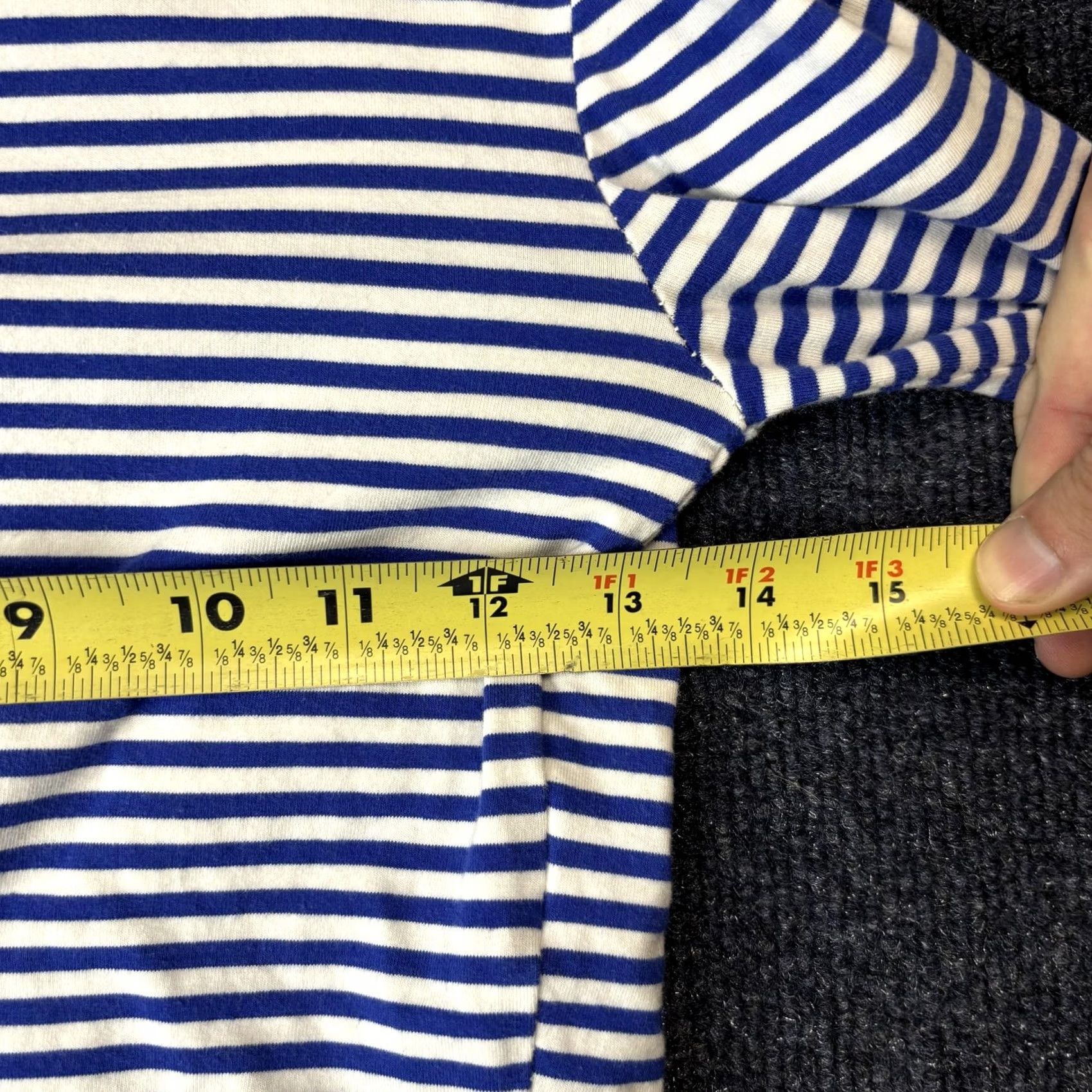 Vintage Edikted Shirt Womens Small Blue White Striped Cropped Long Sleeve Tee Top Size S / US 4 / IT 40 - 5 Thumbnail