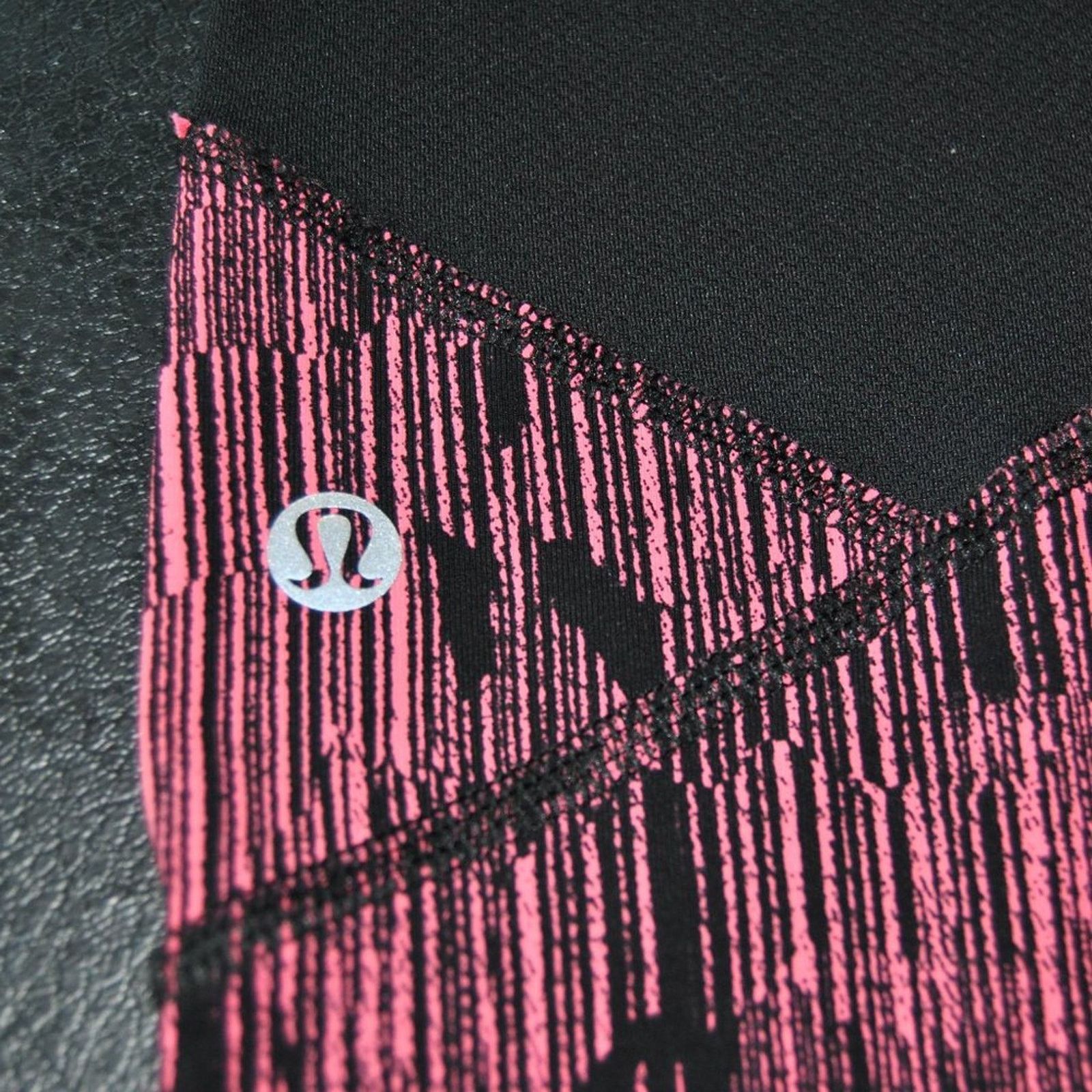 Lululemon Lululemon Leggings with Pockets Pink and Black Size 6 Size 26" / US 2 / IT 38 - 6 Thumbnail
