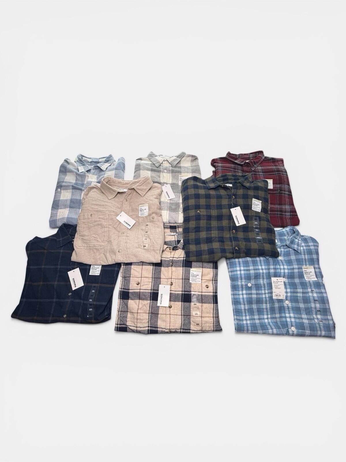 Sonoma 8 Sonoma Men’s Flannel Shirt Lot 2XL Plaid Button Up Size US XXL / EU 58 / 5 - 1 Thumbnail