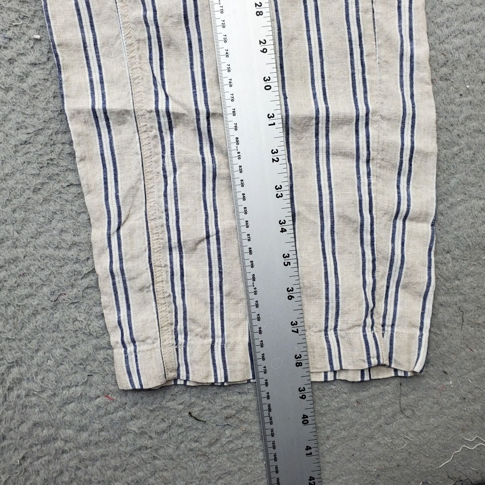 Coldwater Creek Coldwater Creek Womens XL Multicolor Striped Linen Drawstring Trouser Pants Size 40" / US 18 - 3 Thumbnail