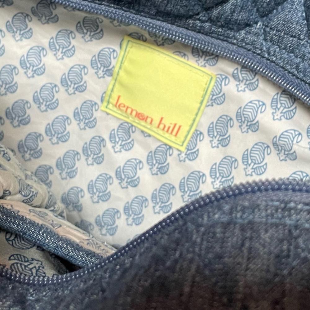 Designer Lemon Hill Cotton Blue Quilted Tote Travel Bag Size ONE SIZE - 2 Thumbnail