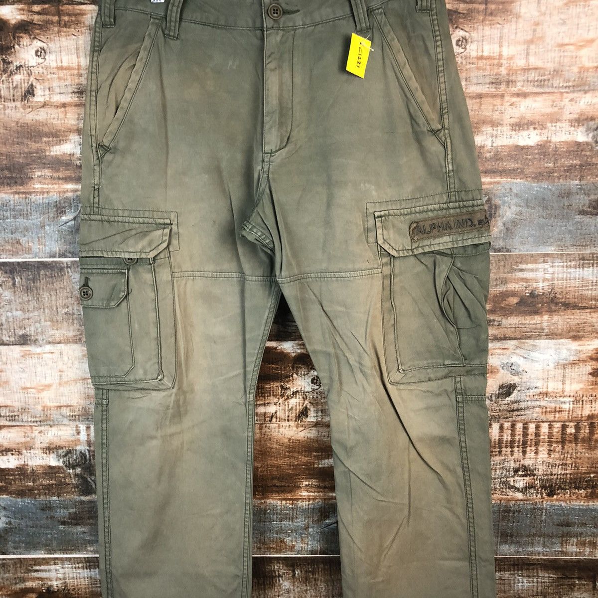 Alpha Industries × Japanese Brand DL Alpha Industries Green Cargo Multipocket Pants #C1231 Size US 31 - 5 Thumbnail