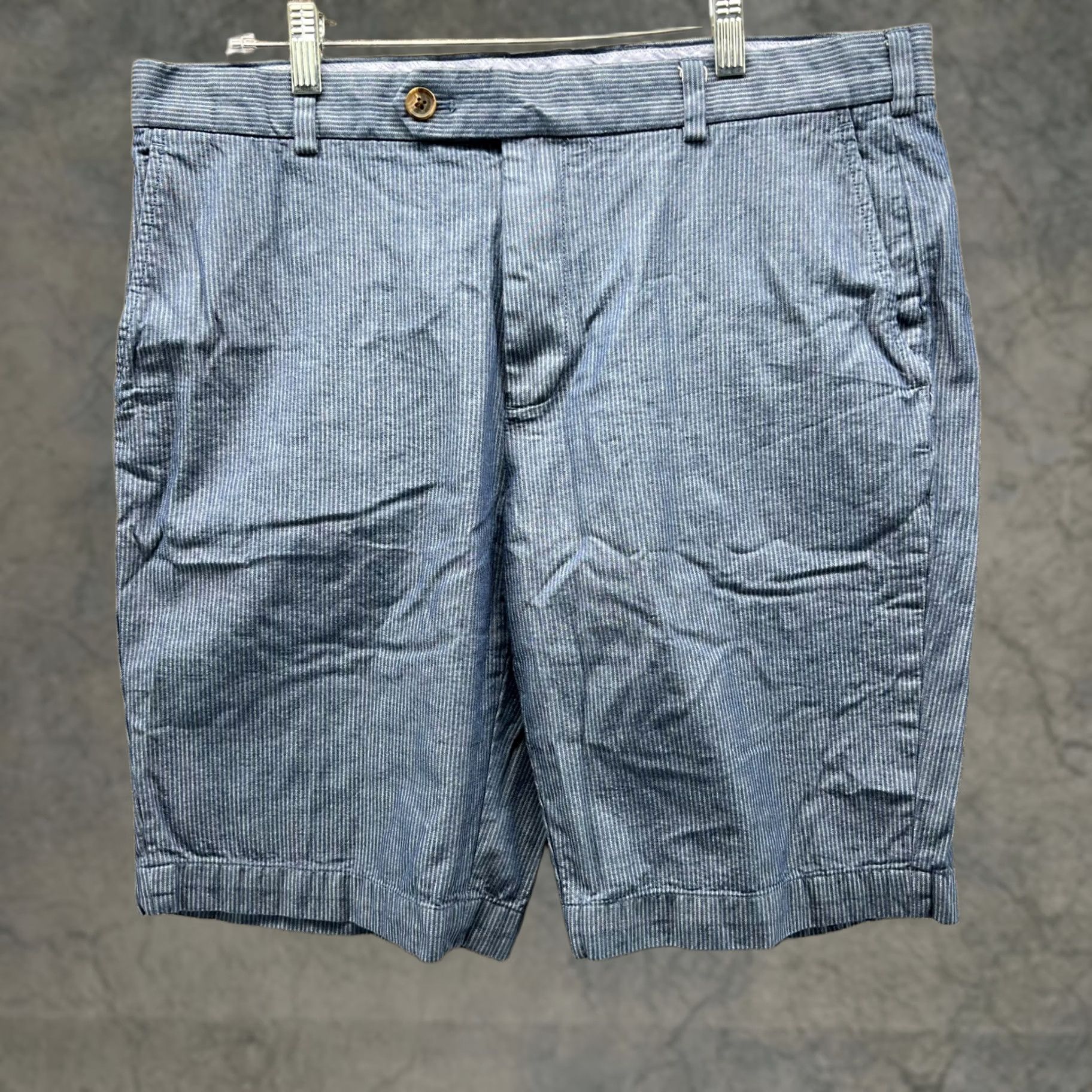 Brooks Brothers Brooks Brothers Shorts Mens 36 Heather Blue Chino Flat Front Bermuda Cotton Adjustable Button Pocket Front Flat Front Measurements 36in Regular Size US 36 / EU 52 - 1 Thumbnail
