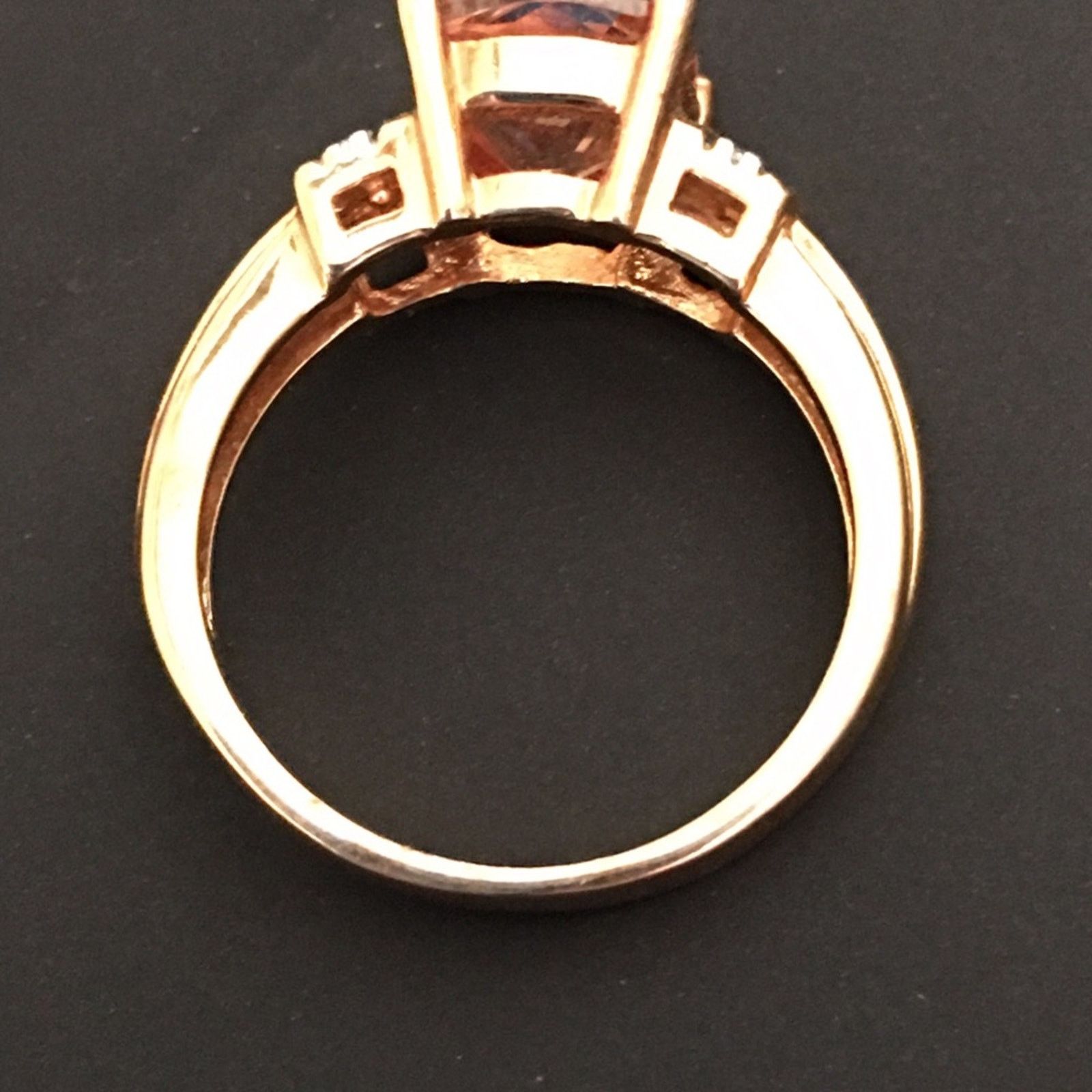 Jewelry Champagne square CZ 4 prong setting ring Size ONE SIZE - 4 Thumbnail