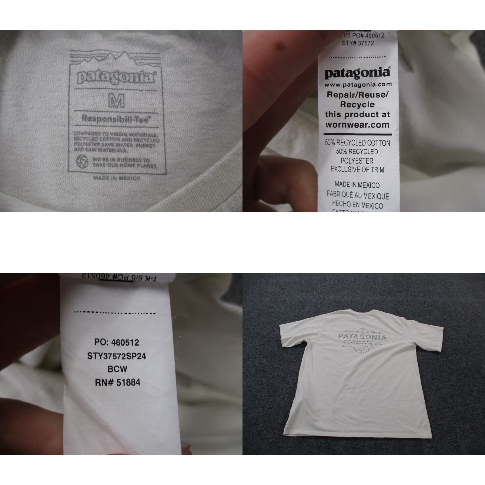 Patagonia Patagonia Shirt Mens M White Responsibili Tee Base Layer Hiking Basic Fish Outdoor Size US M / EU 48-50 / 2 - 8 Thumbnail
