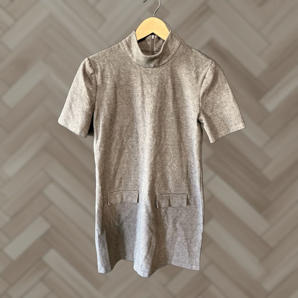 Zara Zara Shirt Dress Brown Knit Short Sleeve Mock Neck Size M Women Size M / US 6-8 / IT 42-44 - 1 Thumbnail
