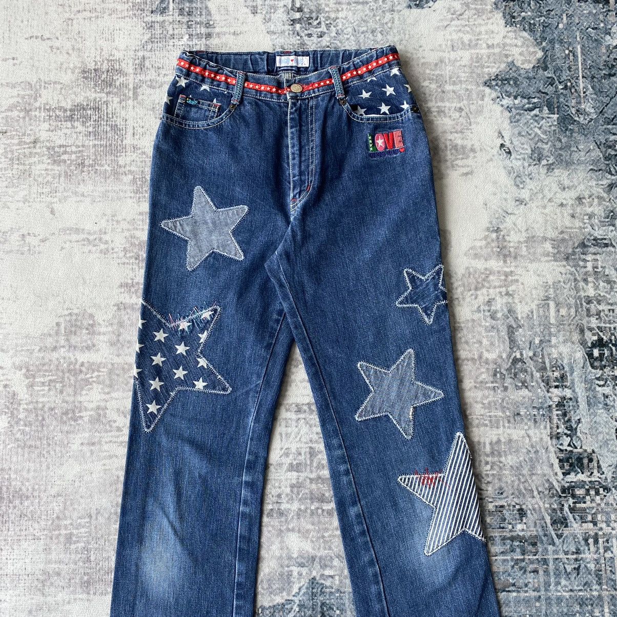 Angel Blue × Japanese Brand Angel Blue Star Patchworks Denim Jeans Size 24" / US 00 / IT 34 - 2 Thumbnail
