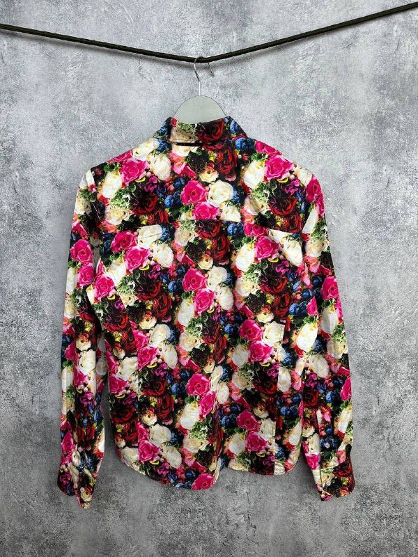 Other Claudio Lugli Rose Bloom Button Up Shirt Flowered Orange Tag Size L / US 10 / IT 46 - 2 Thumbnail