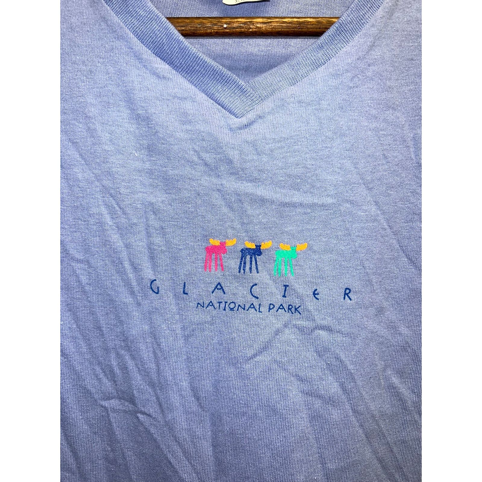 Vintage Womens Vintage Glacier Park Shirt Top Moose Graphic Tee XL Size XL / US 12-14 / IT 48-50 - 3 Thumbnail