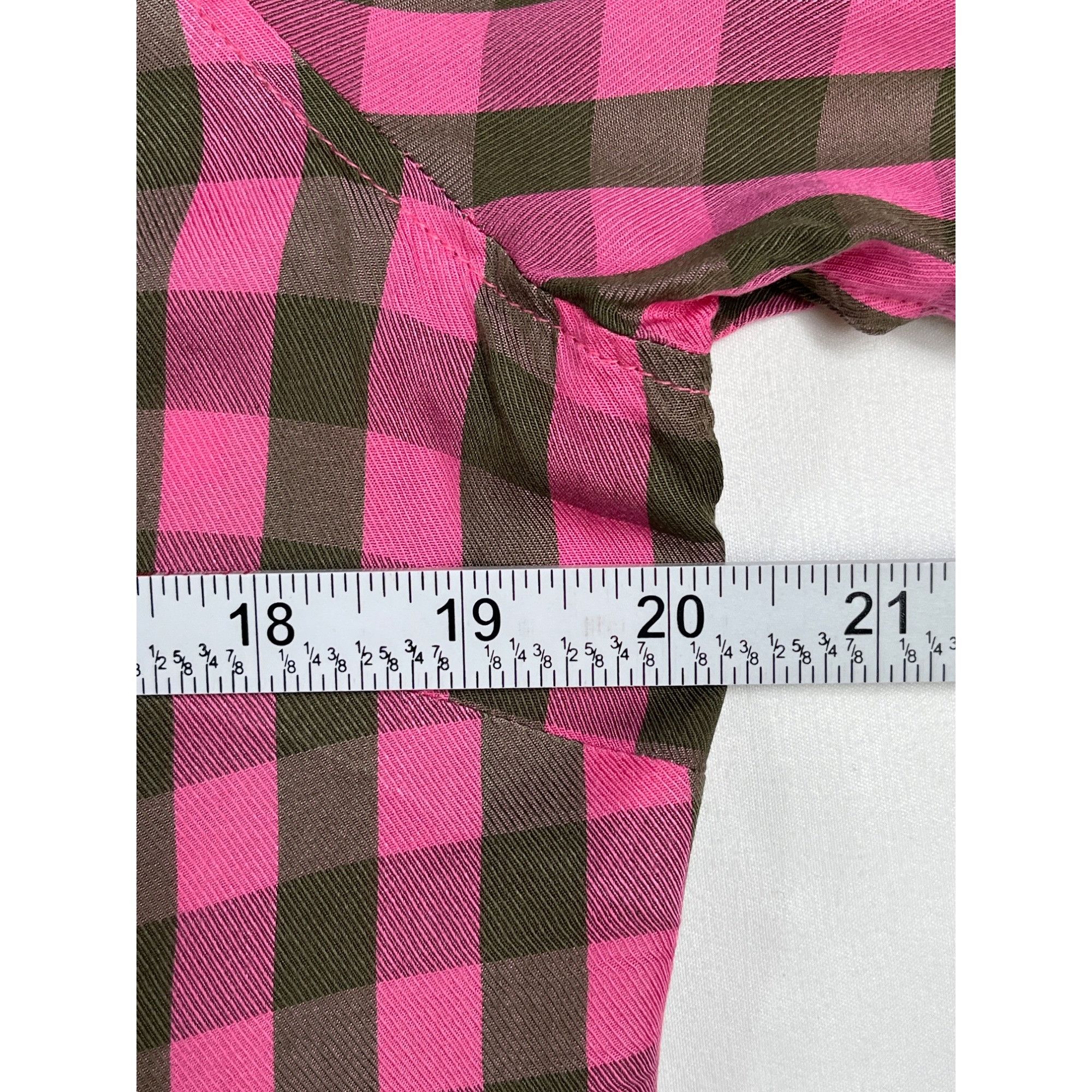 Talbots Talbots SKU 7694 Womens Pink and Brown Checkered Button Up B Size L / US 10 / IT 46 - 4 Thumbnail