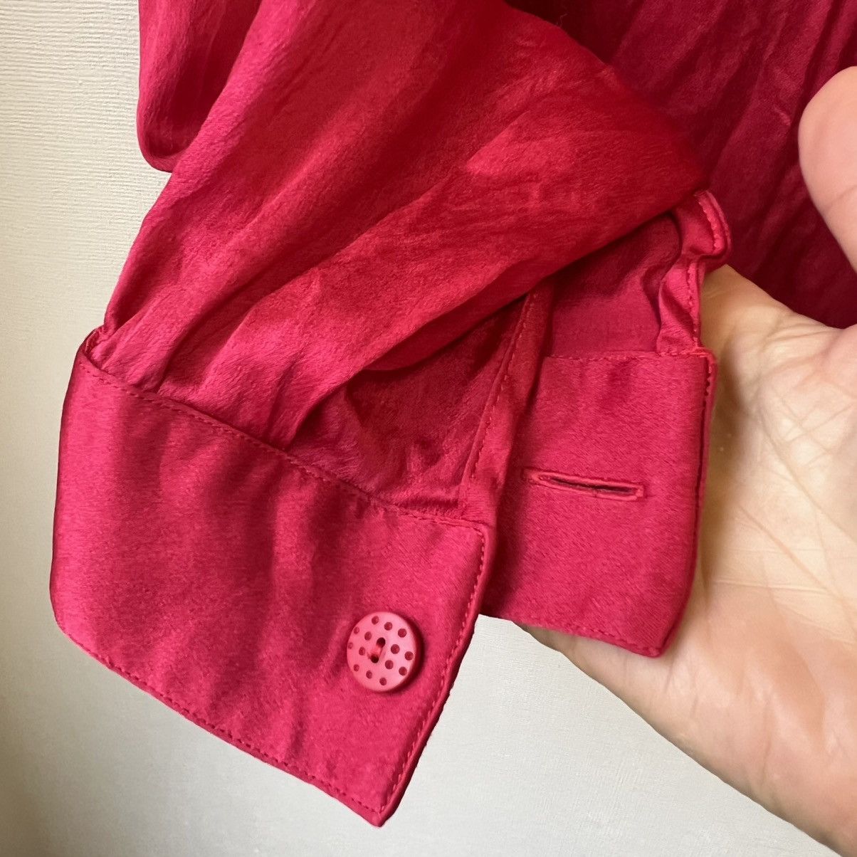 Claude Montana Vintage Claude Montana Silk Blouse Italy Size 42 Maroon Red Size M / US 6-8 / IT 42-44 - 6 Thumbnail