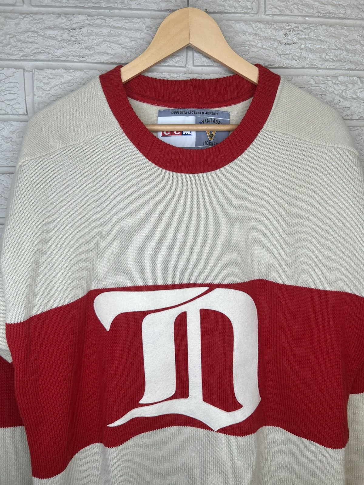Ccm Vintage CCM Detroit Red Wings Heritage Knit Jersey Size US XL / EU 56 / 4 - 2 Thumbnail