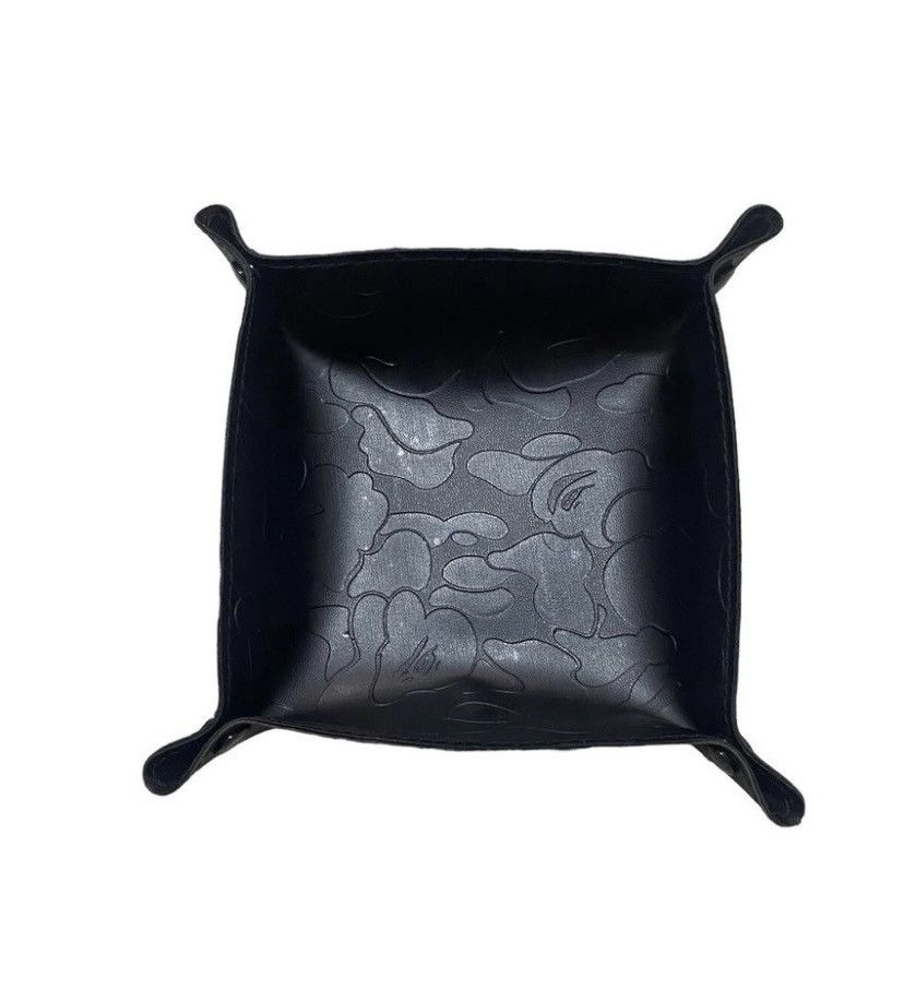 image of Bape Embossed Vegan Leather Tray in Black, Men's