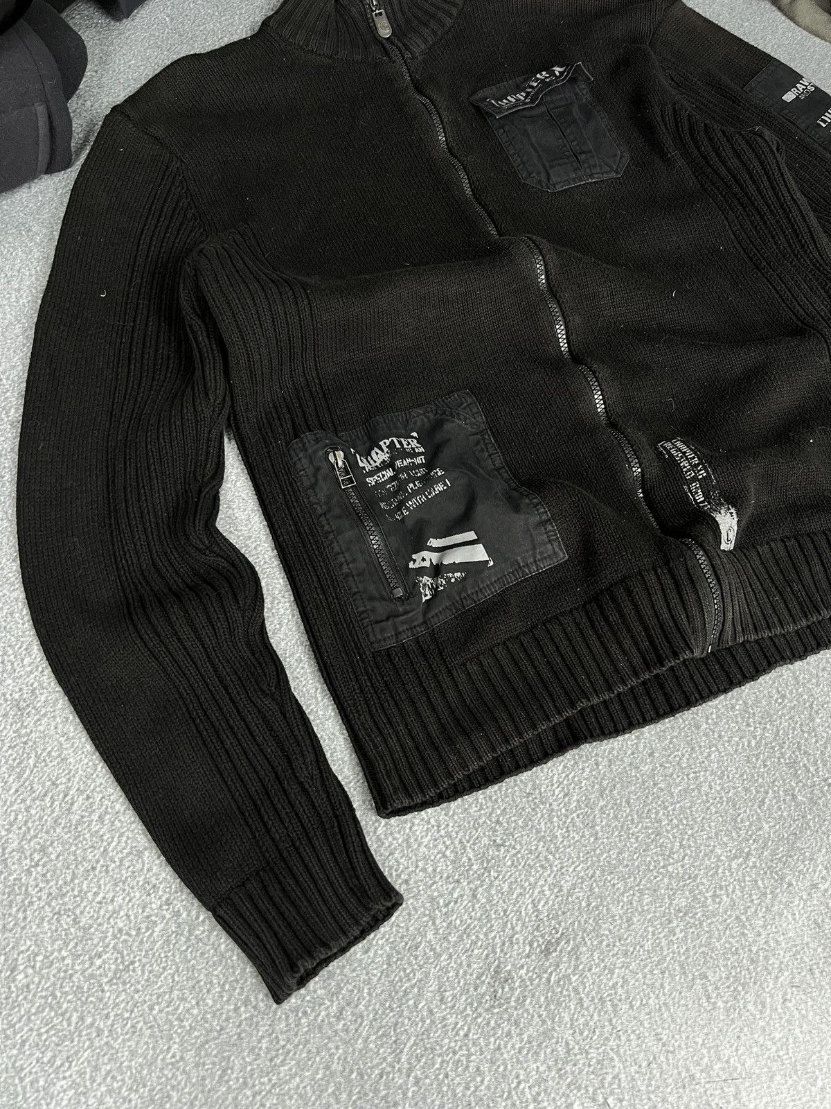 Japanese Brand Vintage 90's Japan Style Opium Milita ribbed Zip Sweater Y2K Size US XL / EU 56 / 4 - 5 Thumbnail