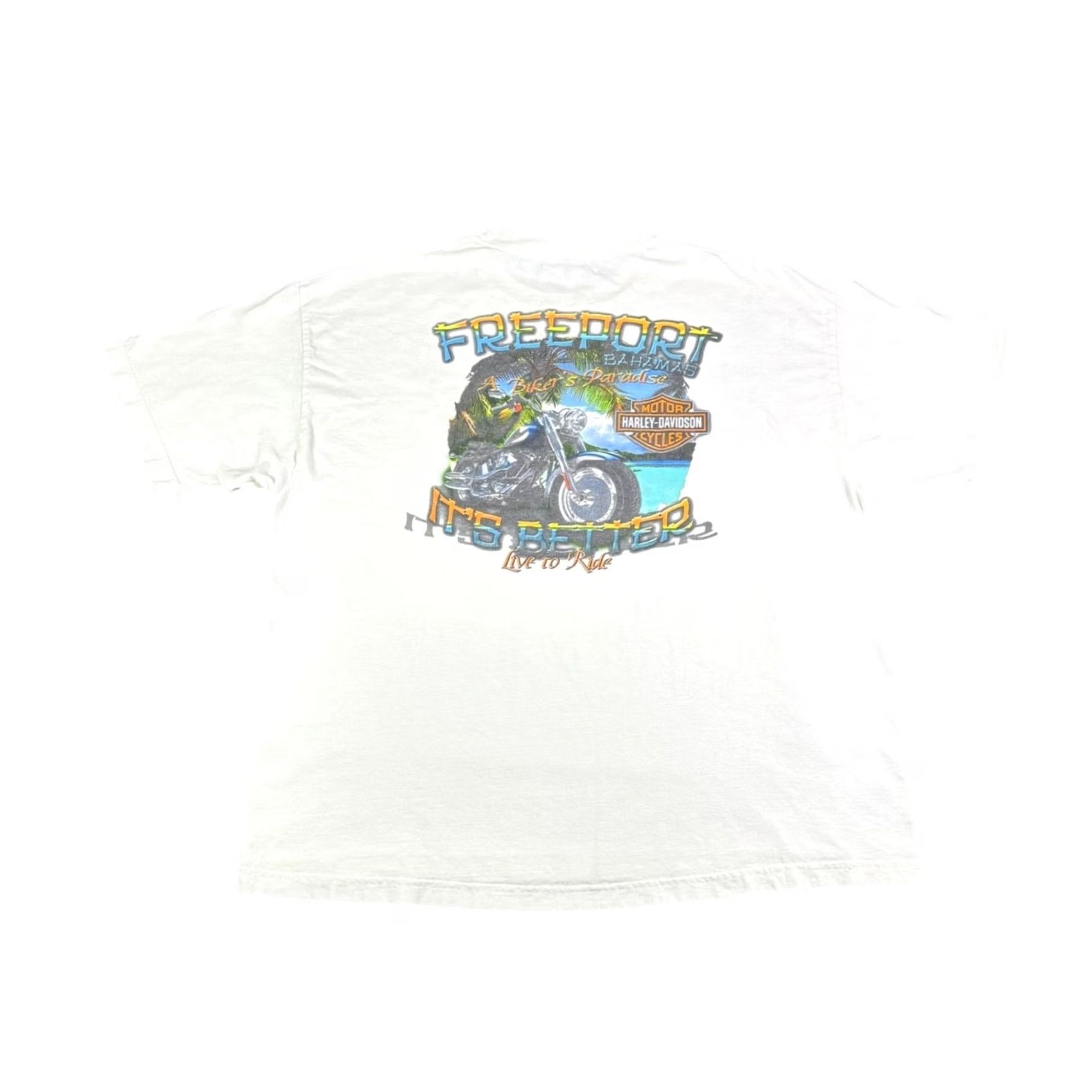 Harley Davidson Harley Davidson Freeport Bahamas Biker Paradise Graphic T-Shirt White Mens XL Size US XL / EU 56 / 4 - 2 Thumbnail