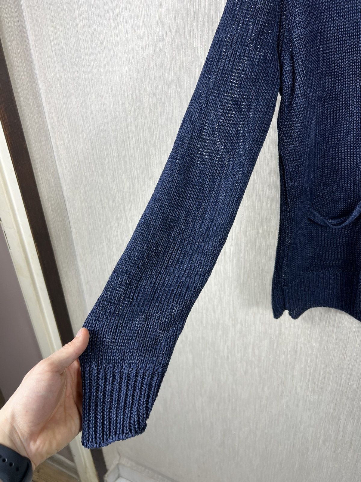 Polo Ralph Lauren Polo Ralph Lauren linen sweater cardigan knitted navy knit Size US M / EU 48-50 / 2 - 6 Thumbnail