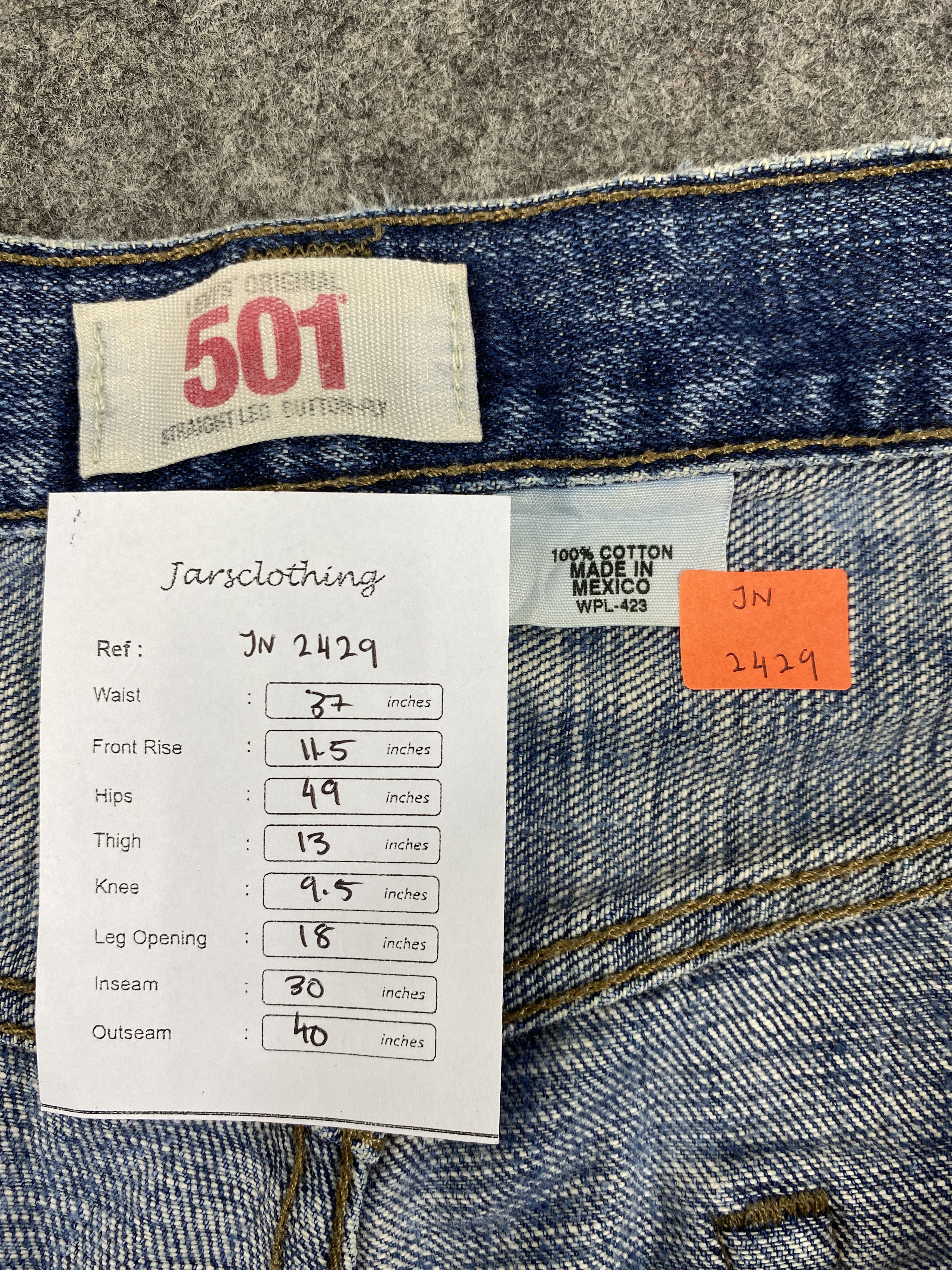 Levi's Distressed Blue Vintage Levi's 501 Jeans 37x30 Denim -JN2429 Size US 37 - 8 Thumbnail