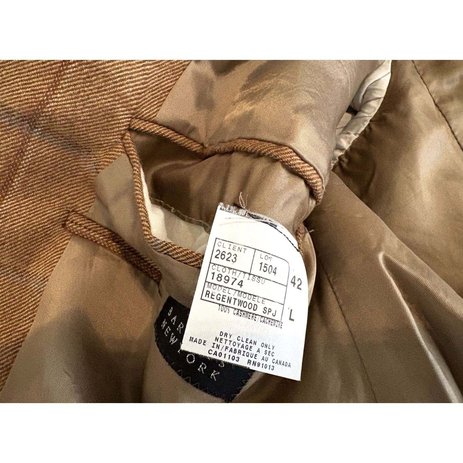 Loro Piana VINTAGE Barneys New York Blazer Jacket 42L Brown Cashmere 3-Button Long Mens 90s/Holes Size 42R - 6 Thumbnail