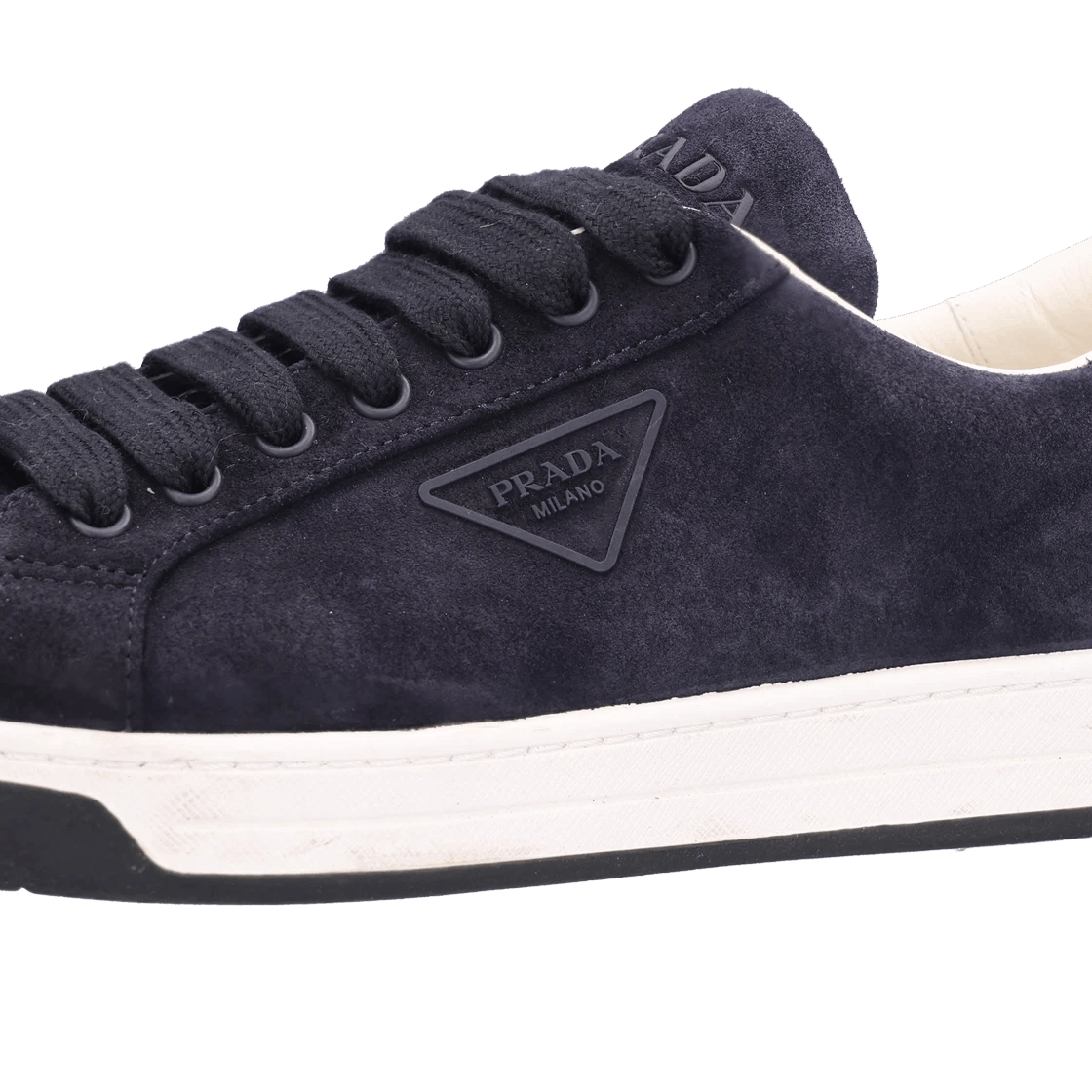 Prada o1la1rc1a0925 Triangle Logo Suede Sneakers in Navy Size US 9 / EU 42 - 5 Thumbnail