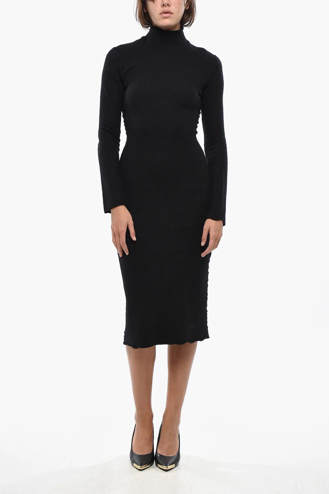 Bottega Veneta og1mm0426 Knit Sheath Dress in Black Size XS / US 0-2 / IT 36-38 - 1 Thumbnail
