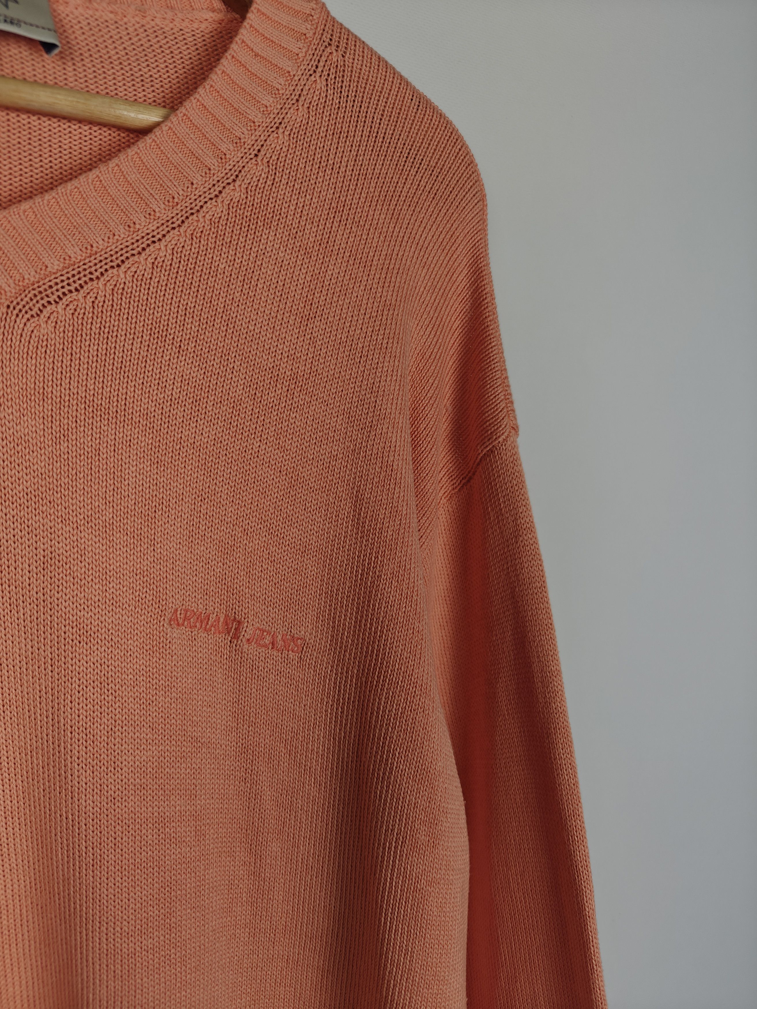 Armani Armani Jeans VTG Knit Sweater Orange Pullover XL Size US XL / EU 56 / 4 - 4 Thumbnail