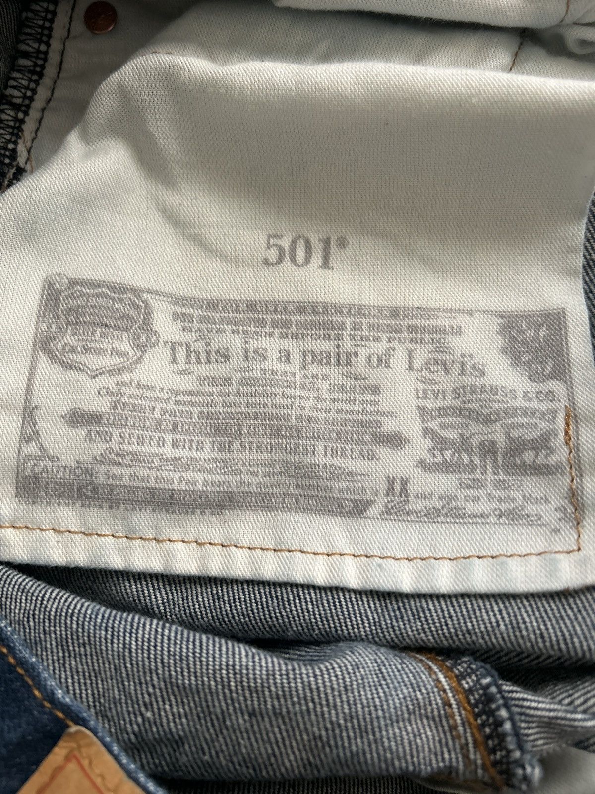 Levi's Levi’s Distressed Marbled Blue 501’s Size US 33 - 11 Thumbnail
