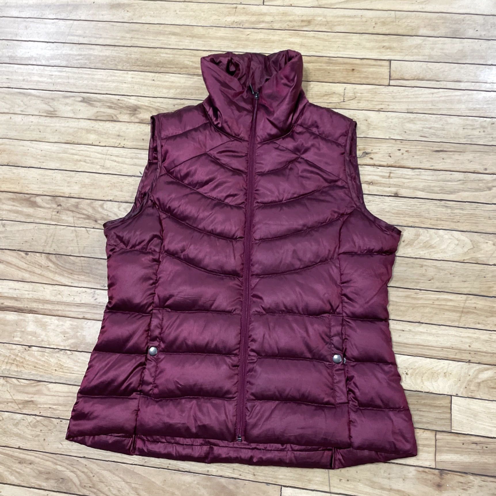 Liz Claiborne LIZ CLAIBORNE SPORT Down Puffer Vest Womens L Red Zip Snap Pockets Lightweight Casual Outdoor Holiday Runtime: Down Size L / US 10 / IT 46 - 3 Thumbnail