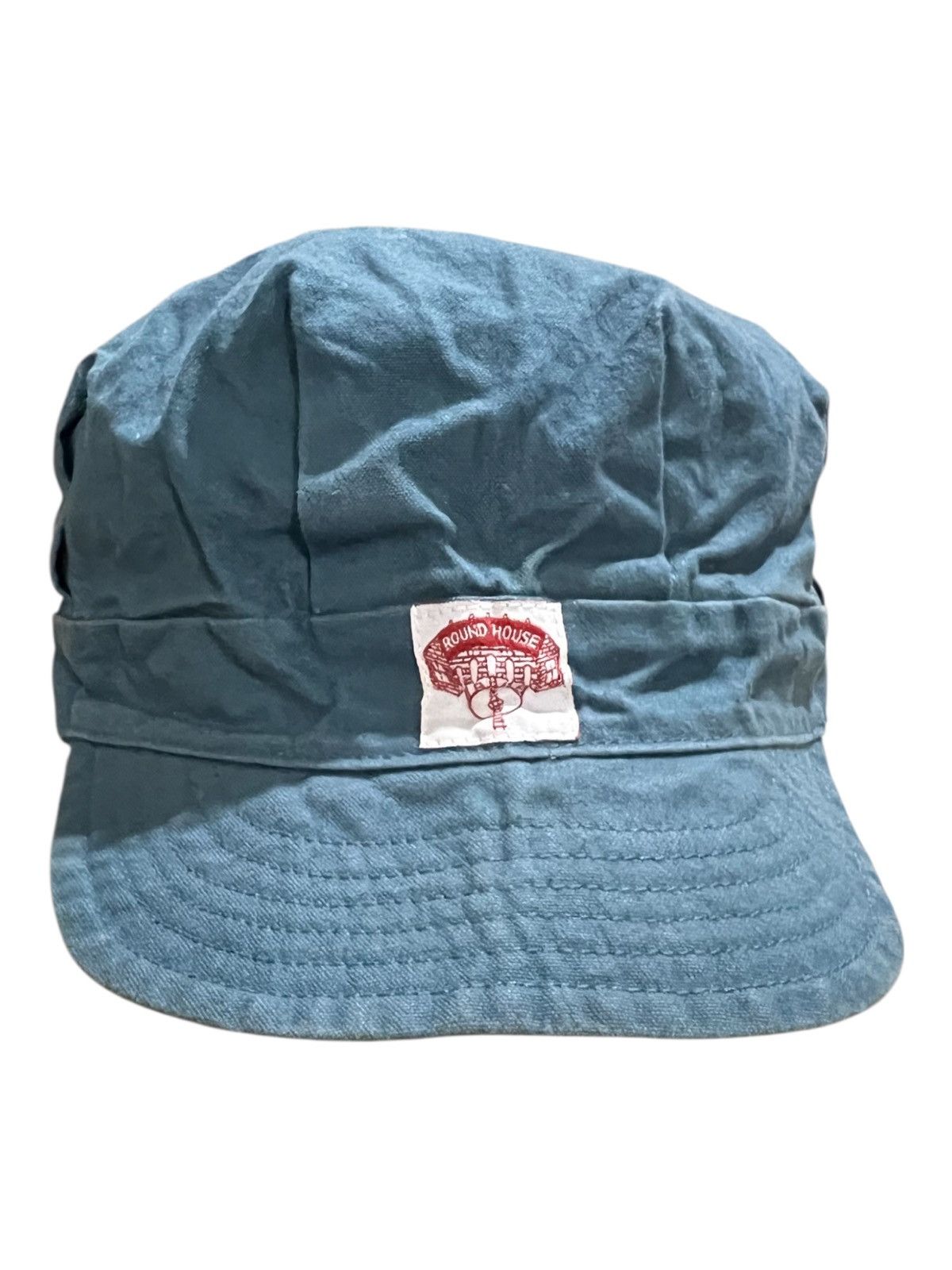 Garment Reproduction of Workers Vintage Round House Workwear Engineer Hat Cap Canvas Cotton Size ONE SIZE - 1 Thumbnail