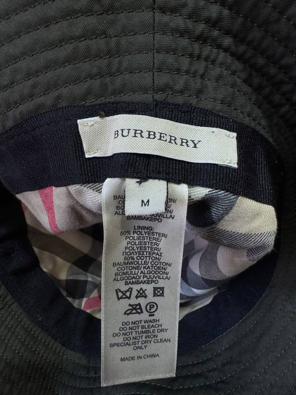 Burberry Burberry Green Cotton Bucket Hat Nova Check Lining Size M Size ONE SIZE - 6 Thumbnail