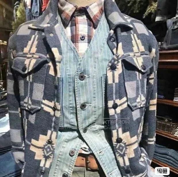 RRL Ralph Lauren RRL Ralph Lauren Navajo ethnic style coat shirt, rl blue d Size US L / EU 52-54 / 3 - 2 Thumbnail