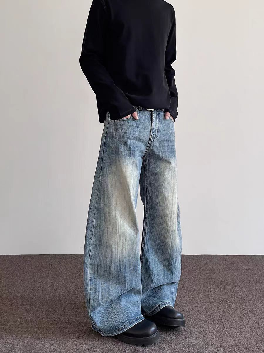 Japanese Brand × Jean Vintage curved knife washed baggy banana shaped jeans Size US 34 / EU 50 - 3 Thumbnail