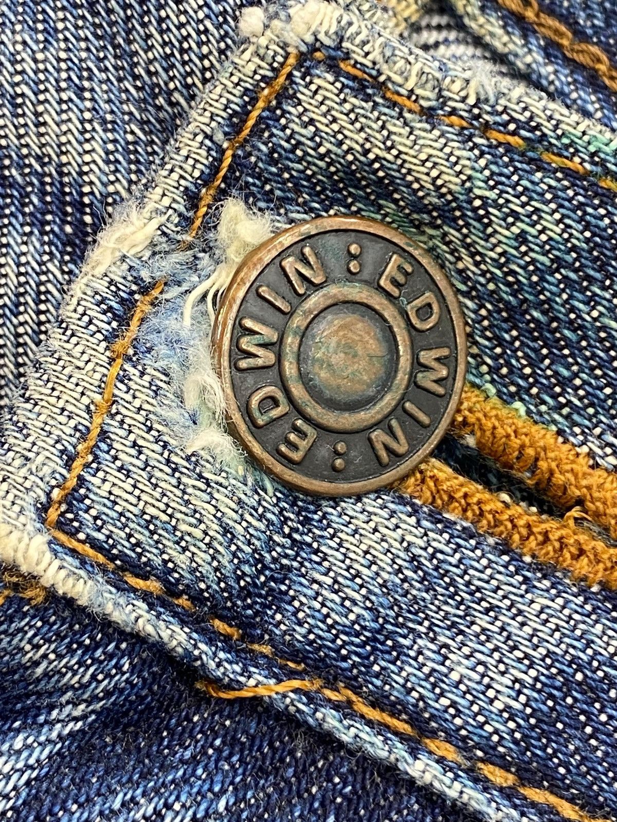 Edwin Edwin 503 Whiskers Blue Wash Style Loose Jeans Size US 30 / EU 46 - 10 Thumbnail