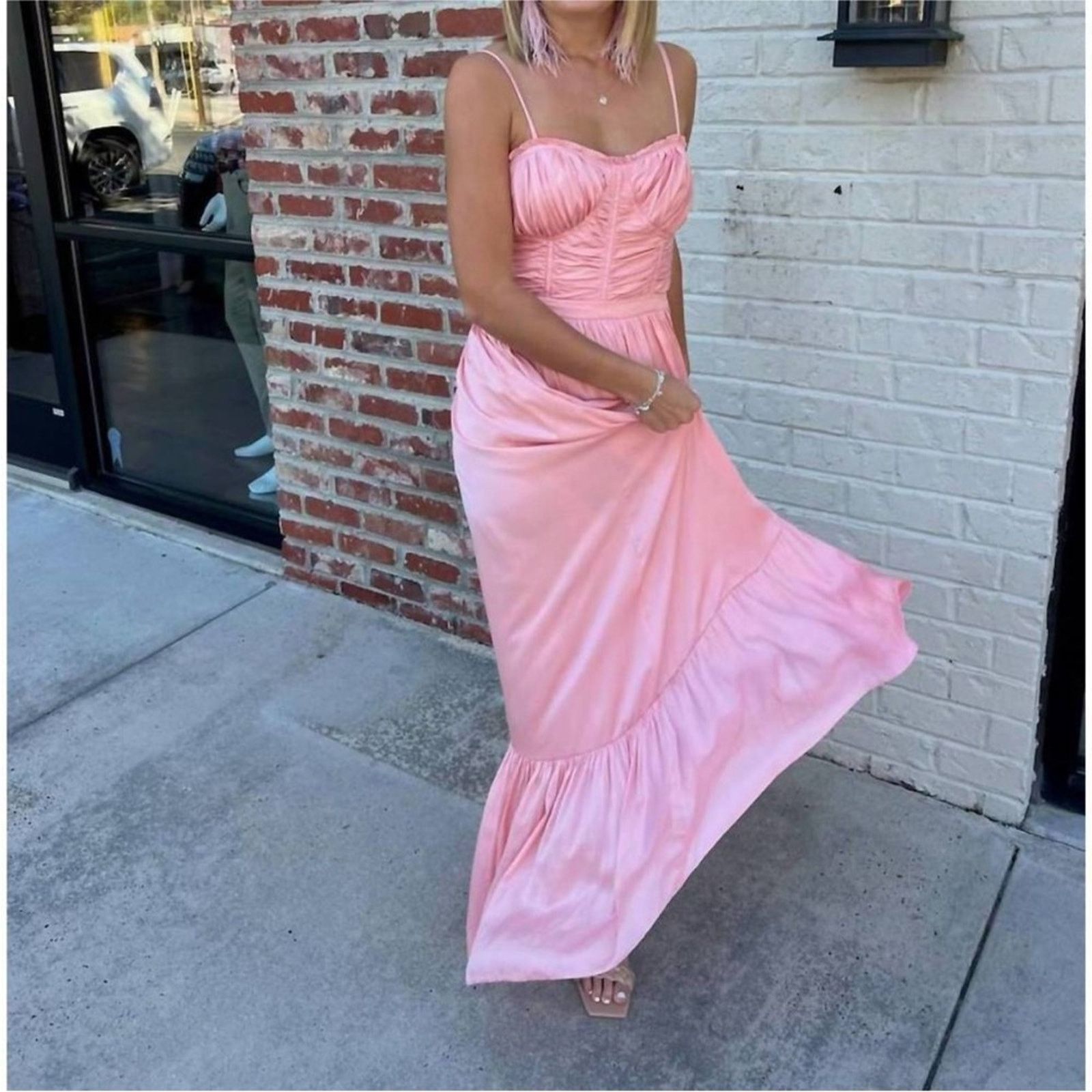 Ramy Brook NWT Ramy Brook $595 Pink Maxi Dress Size 4 Size S / US 4 / IT 40 - 3 Thumbnail