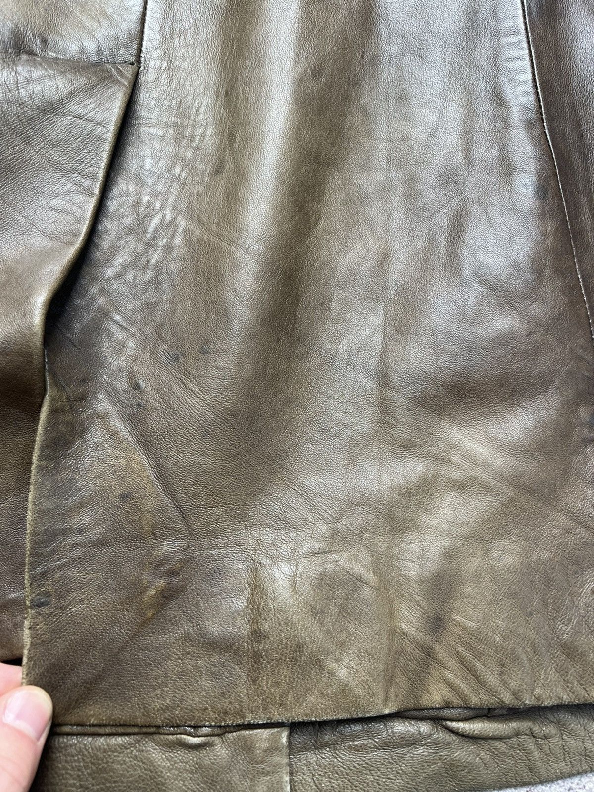 Japanese Brand × Vintage Vintage washed obscur style leather coat Size M / US 6-8 / IT 42-44 - 12 Thumbnail