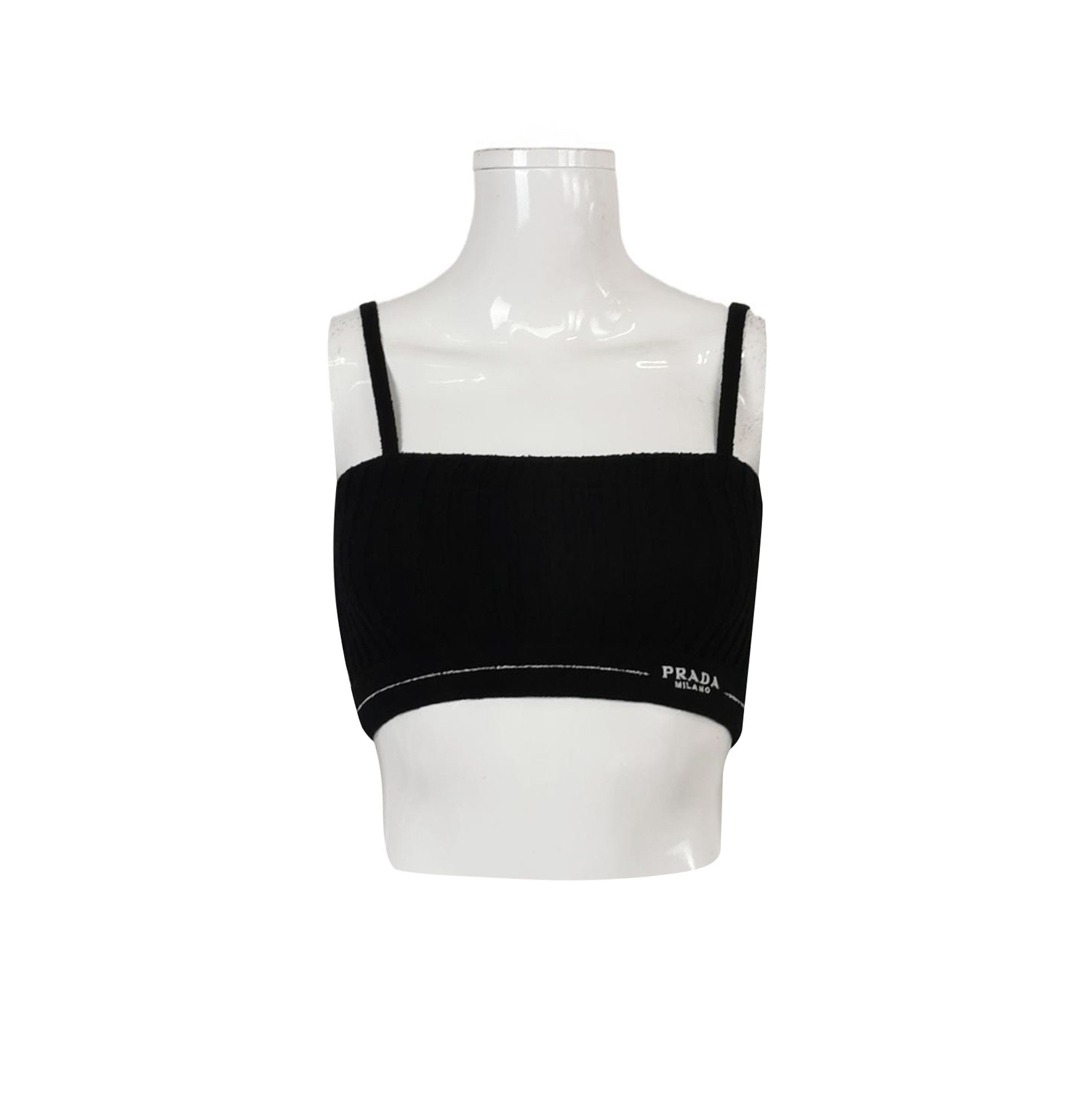 Prada Prada Black Logo Cotton Tank Top 0089 Size S / US 4 / IT 40 - 1 Thumbnail